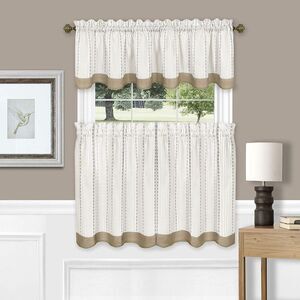 Achim Home Furnishings Westport Tier and Valance Set 58 x 24/58 x 14 - Taupe
